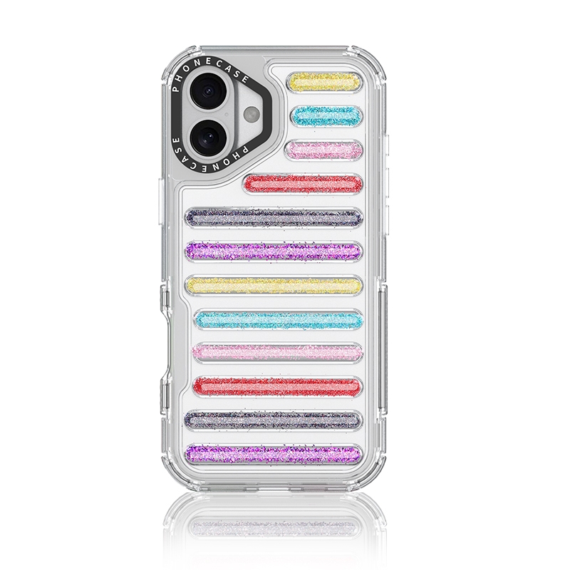 For iPhone 16 Plus Capsule Glitter TPU Hybrid PC Airbag Phone Case(Mixed Color) For iPhone 16 Plus Capsule Glitter TPU Hybrid PC Airbag Phone Case(Mixed Color)