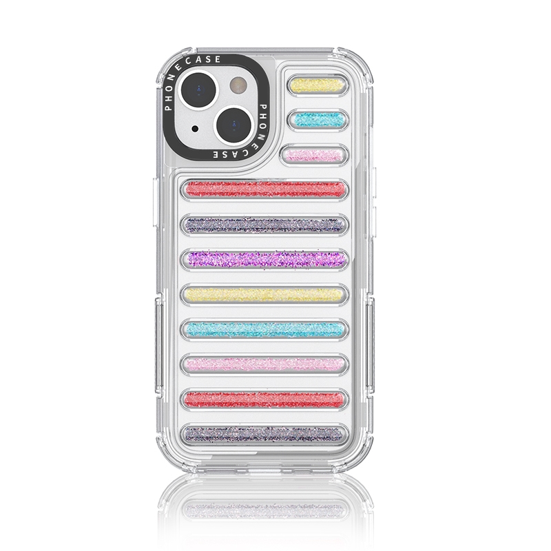For iPhone 14 / 13 Capsule Glitter TPU Hybrid PC Airbag Phone Case(Mixed Color) For iPhone 14 / 13 Capsule Glitter TPU Hybrid PC Airbag Phone Case(Mixed Color)