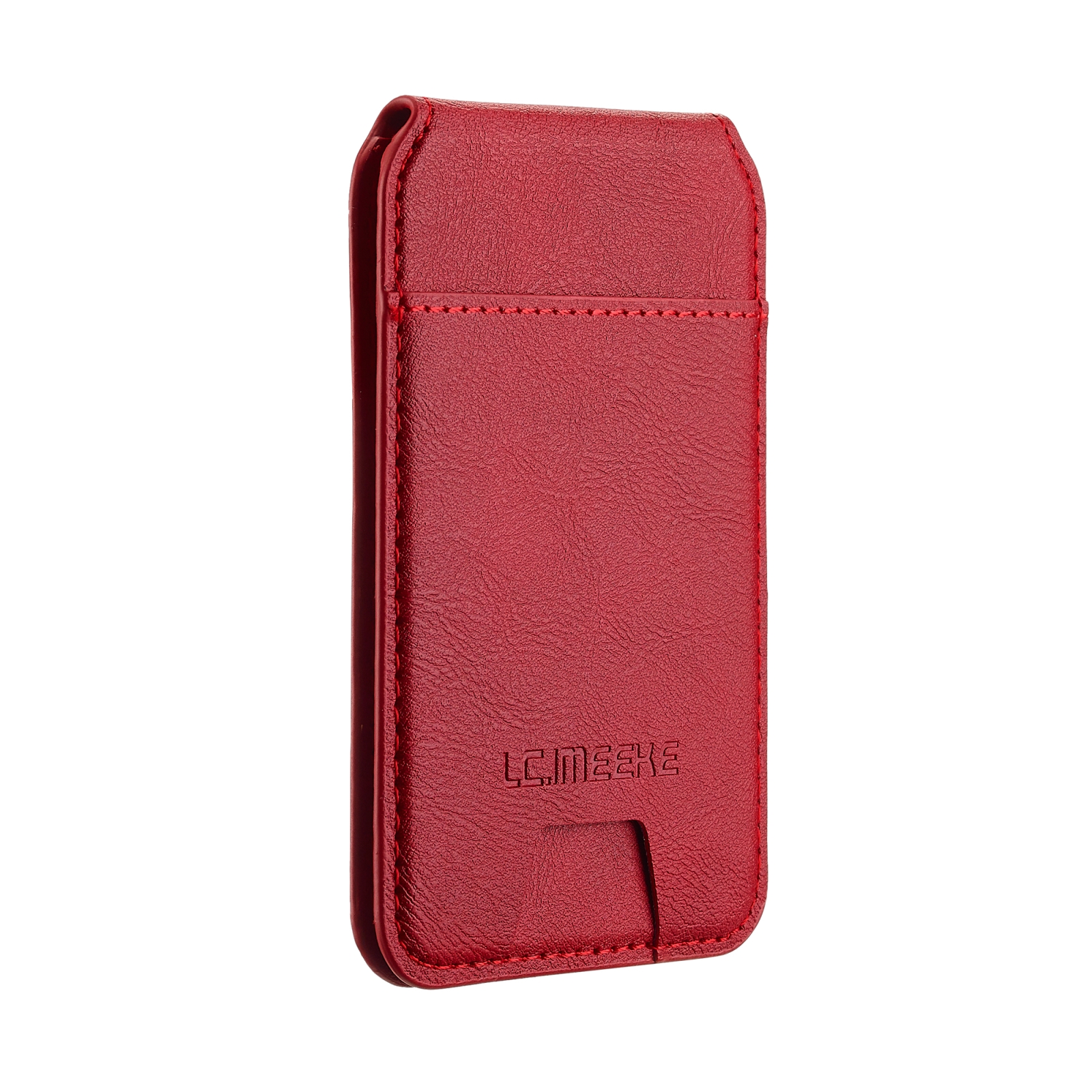 LC.IMEEKE 3-Cards MagSafe RFID Leather Card Bag(Red) LC.IMEEKE 3-Cards MagSafe RFID Leather Card Bag(Red)