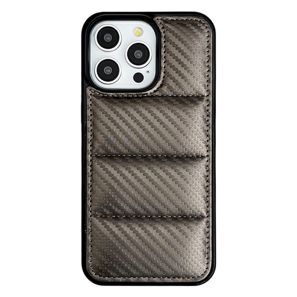 For iPhone 16 Pro Max Carbon Fiber Texture Down Jacket Phone Case(Grey) For iPhone 16 Pro Max Carbon Fiber Texture Down Jacket Phone Case(Grey)