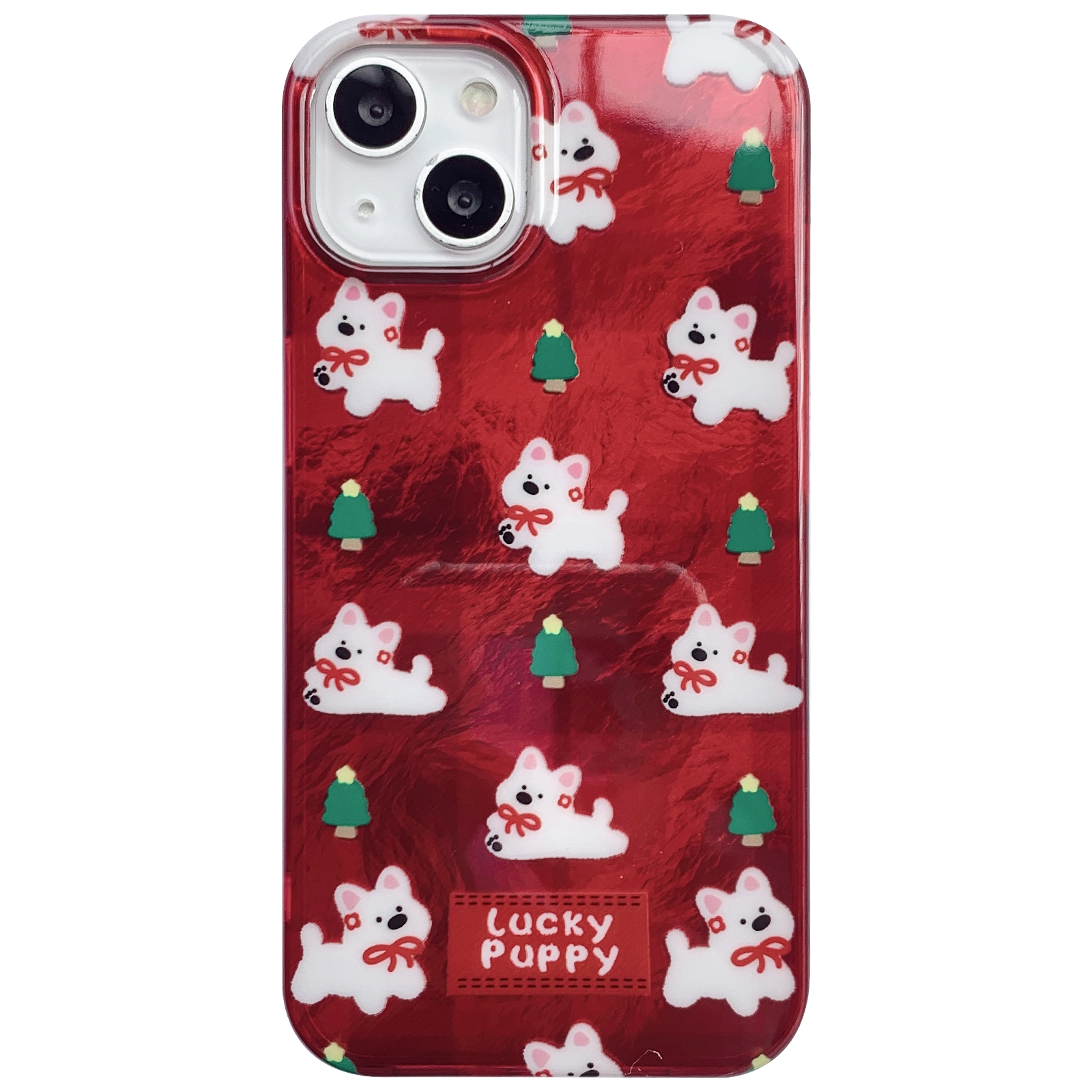 For iPhone 14 West Highlands Puppy Colorful PC Hybrid TPU Phone Case with Lanyard(Red) For iPhone 14 West Highlands Puppy Colorful PC Hybrid TPU Phone Case with Lanyard(Red)