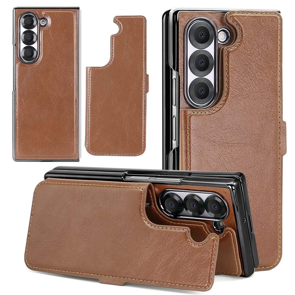 For Samsung Galaxy Z Fold5 VIETAO Integrated RFID MagSafe Detachable PU Phone Case(Brown) For Samsung Galaxy Z Fold5 VIETAO Integrated RFID MagSafe Detachable PU Phone Case(Brown)
