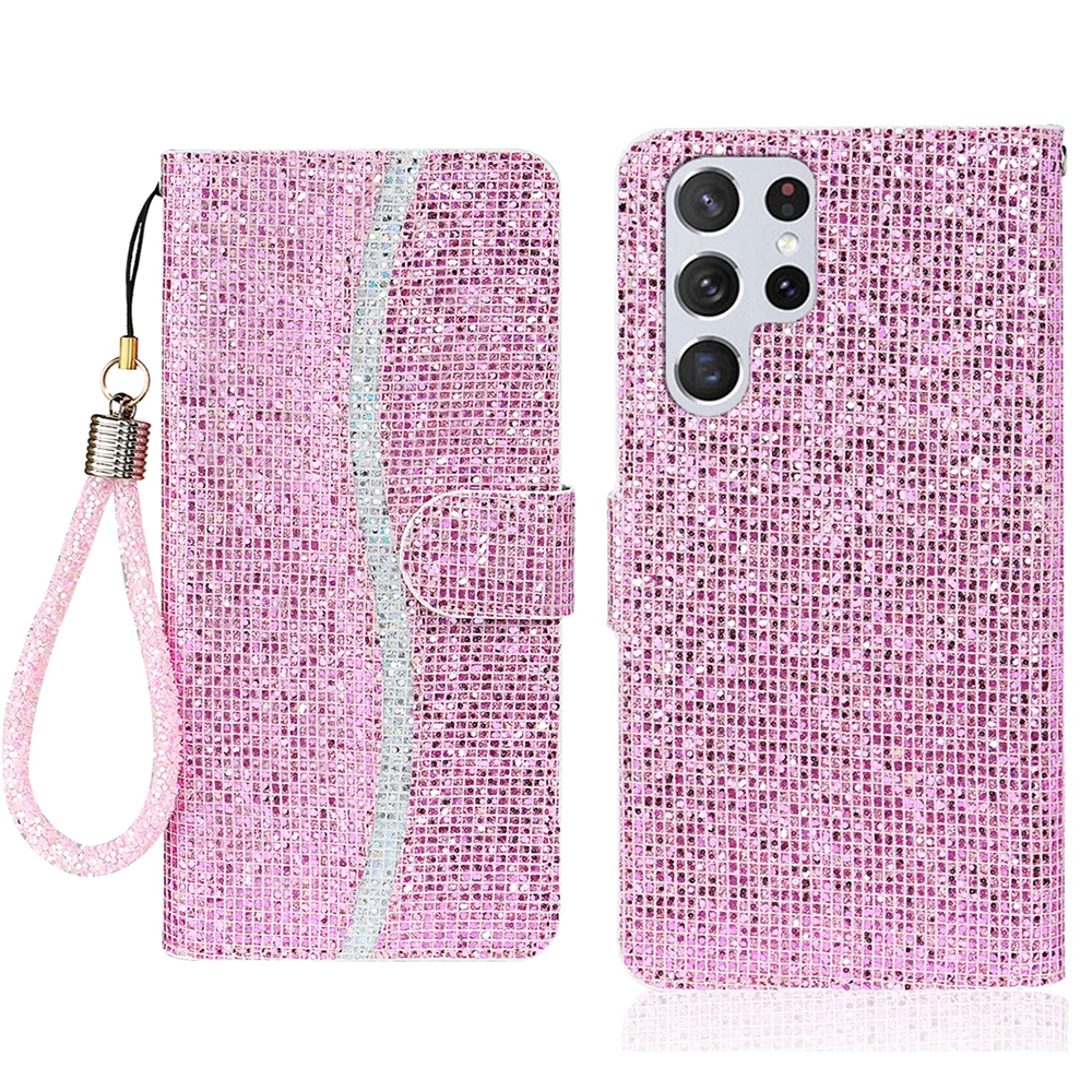 For Samsung Galaxy S25 Ultra 5G Glitter Powder Filp Leather Phone Case(Pink) For Samsung Galaxy S25 Ultra 5G Glitter Powder Filp Leather Phone Case(Pink)