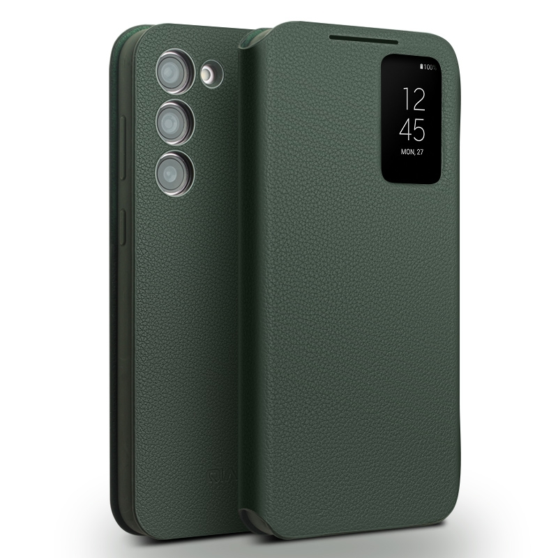 For Samsung Galaxy S23 5G QIALINO Magnetic Genuine Leather Phone Case(Green) For Samsung Galaxy S23 5G QIALINO Magnetic Genuine Leather Phone Case(Green)