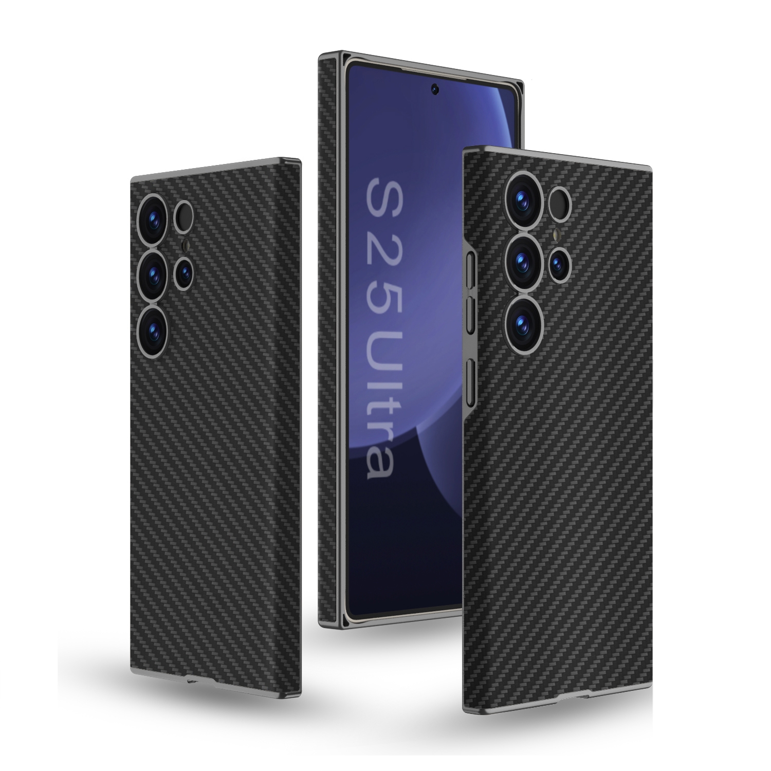 For Samsung Galaxy S25 Ultra 5G GKK Skin-feeling Leather Curved Phone Case(Carbon Fiber) For Samsung Galaxy S25 Ultra 5G GKK Skin-feeling Leather Curved Phone Case(Carbon Fiber)