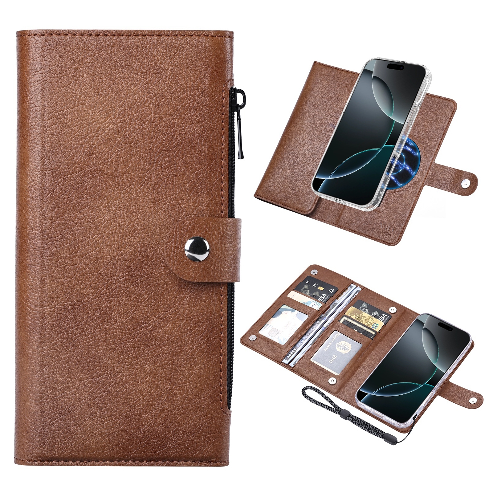 For iPhone 16 Pro ViLi GVS-C Series MagSafe Magnetic RFID Leather Flip Phone Case(Brown) For iPhone 16 Pro ViLi GVS-C Series MagSafe Magnetic RFID Leather Flip Phone Case(Brown)