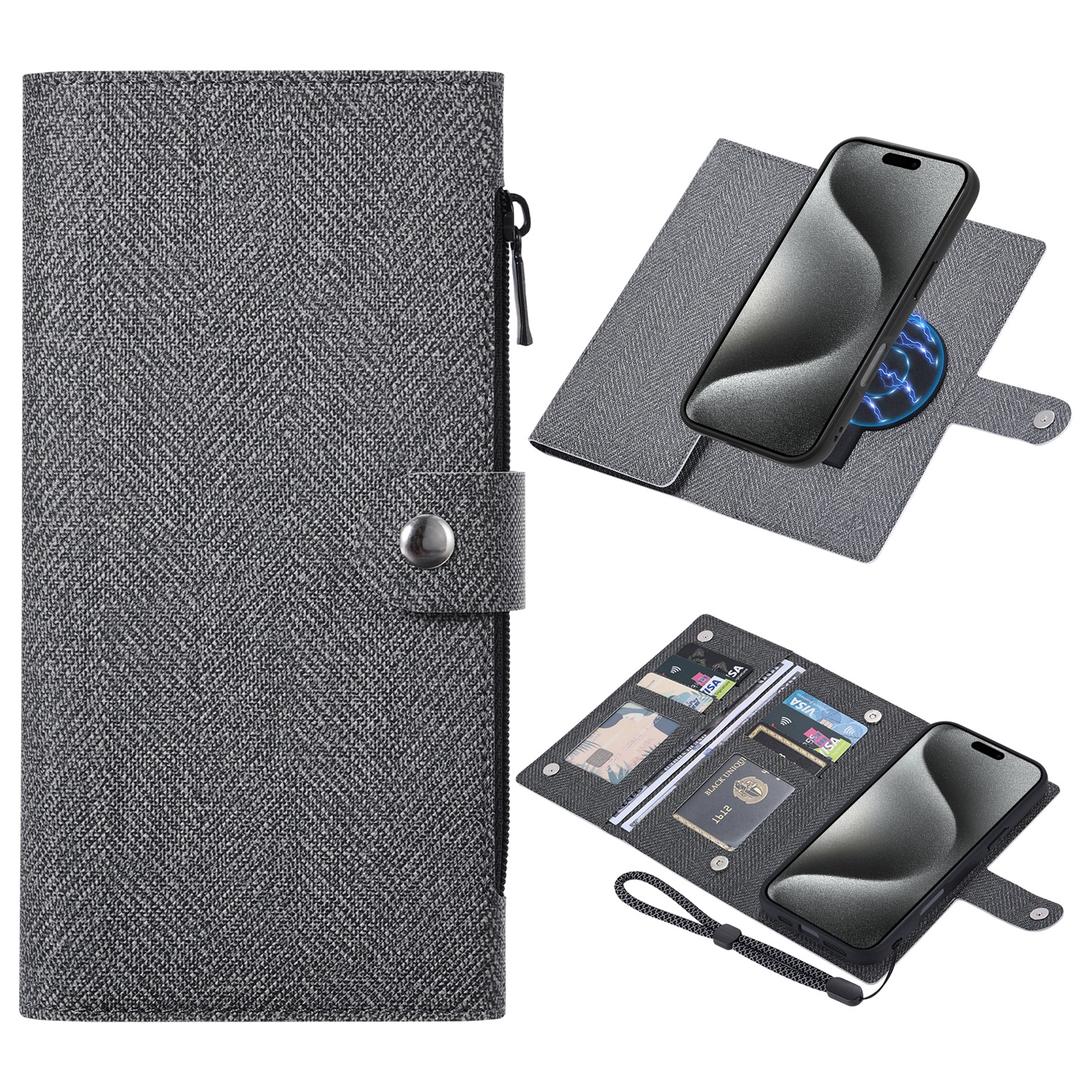 For iPhone 15 Pro Max ViLi GBS Series MagSafe Magnetic RFID Leather Flip Phone Case(Black) For iPhone 15 Pro Max ViLi GBS Series MagSafe Magnetic RFID Leather Flip Phone Case(Black)