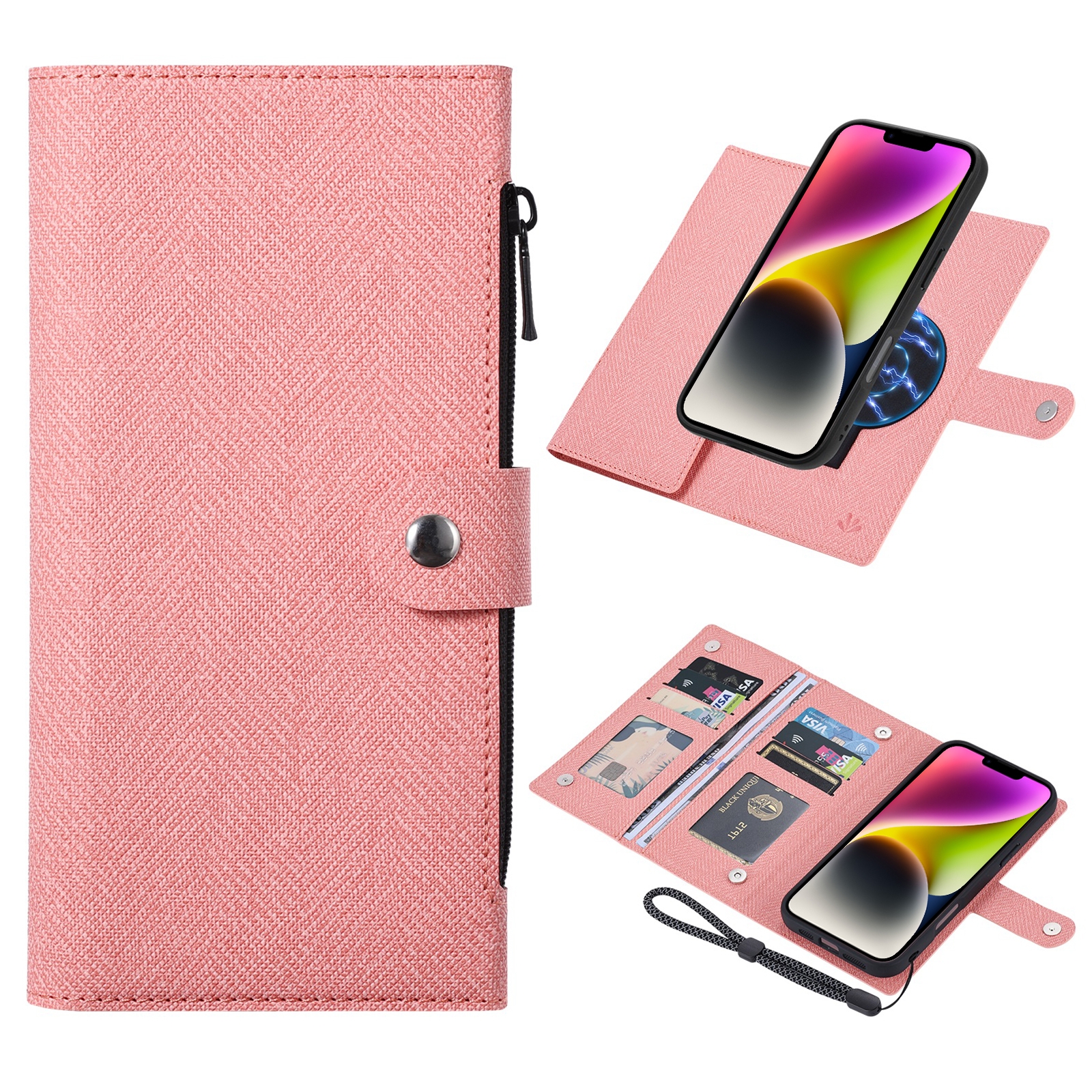 For iPhone 14 ViLi GBS Series MagSafe Magnetic RFID Leather Flip Phone Case(Pink) For iPhone 14 ViLi GBS Series MagSafe Magnetic RFID Leather Flip Phone Case(Pink)