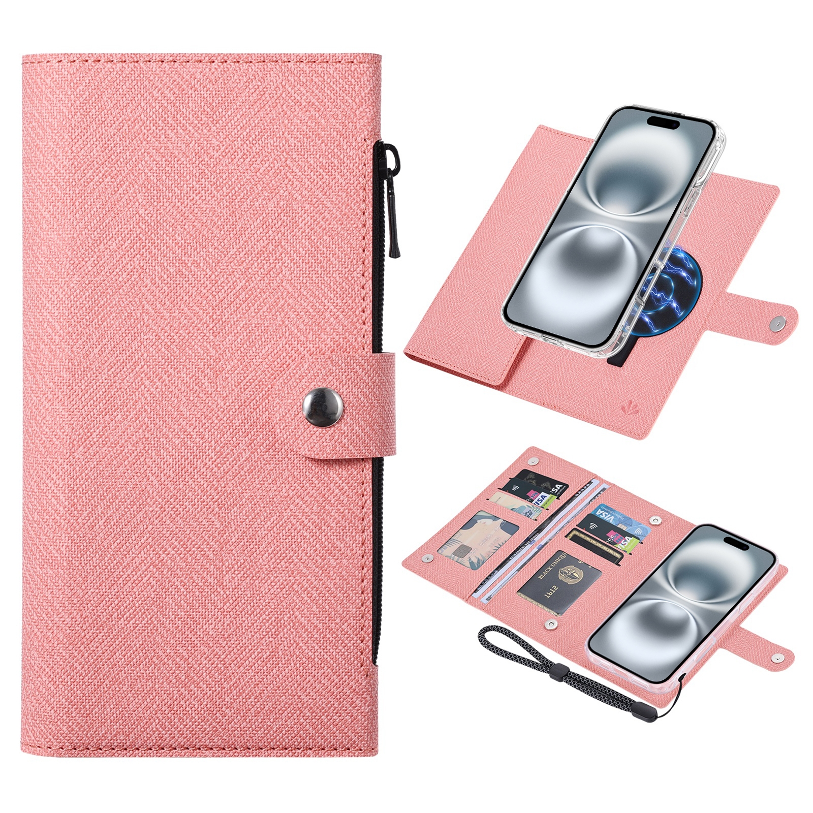 For iPhone 16 Plus ViLi GBS-C Series MagSafe Magnetic RFID Leather Flip Phone Case(Pink) For iPhone 16 Plus ViLi GBS-C Series MagSafe Magnetic RFID Leather Flip Phone Case(Pink)