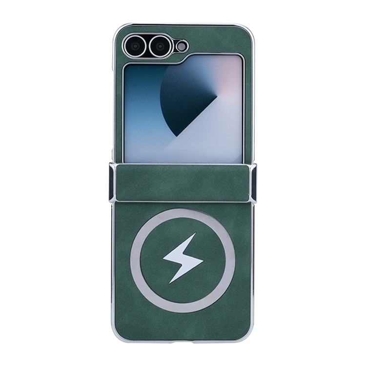 For Samsung Galaxy Z Flip5 Electroplating Lightning MagSafe Fold Full Coverage Phone Case(Green) For Samsung Galaxy Z Flip5 Electroplating Lightning MagSafe Fold Full Coverage Phone Case(Green)