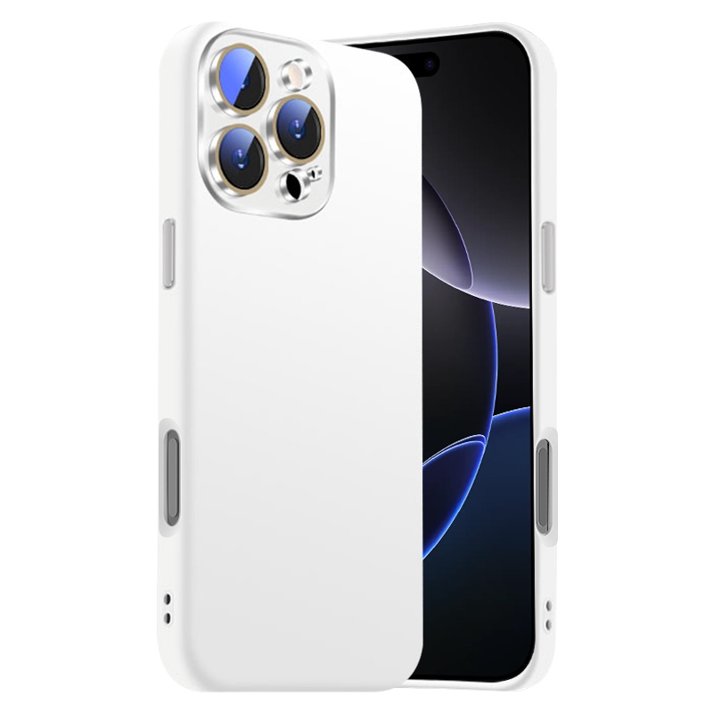 For iPhone 16 Pro Max Nano Lens Cover Liquid Silicone Phone Case(White) For iPhone 16 Pro Max Nano Lens Cover Liquid Silicone Phone Case(White)