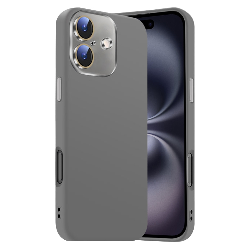 For iPhone 16 Plus Nano Lens Cover Liquid Silicone Phone Case(Titanium Gray) For iPhone 16 Plus Nano Lens Cover Liquid Silicone Phone Case(Titanium Gray)