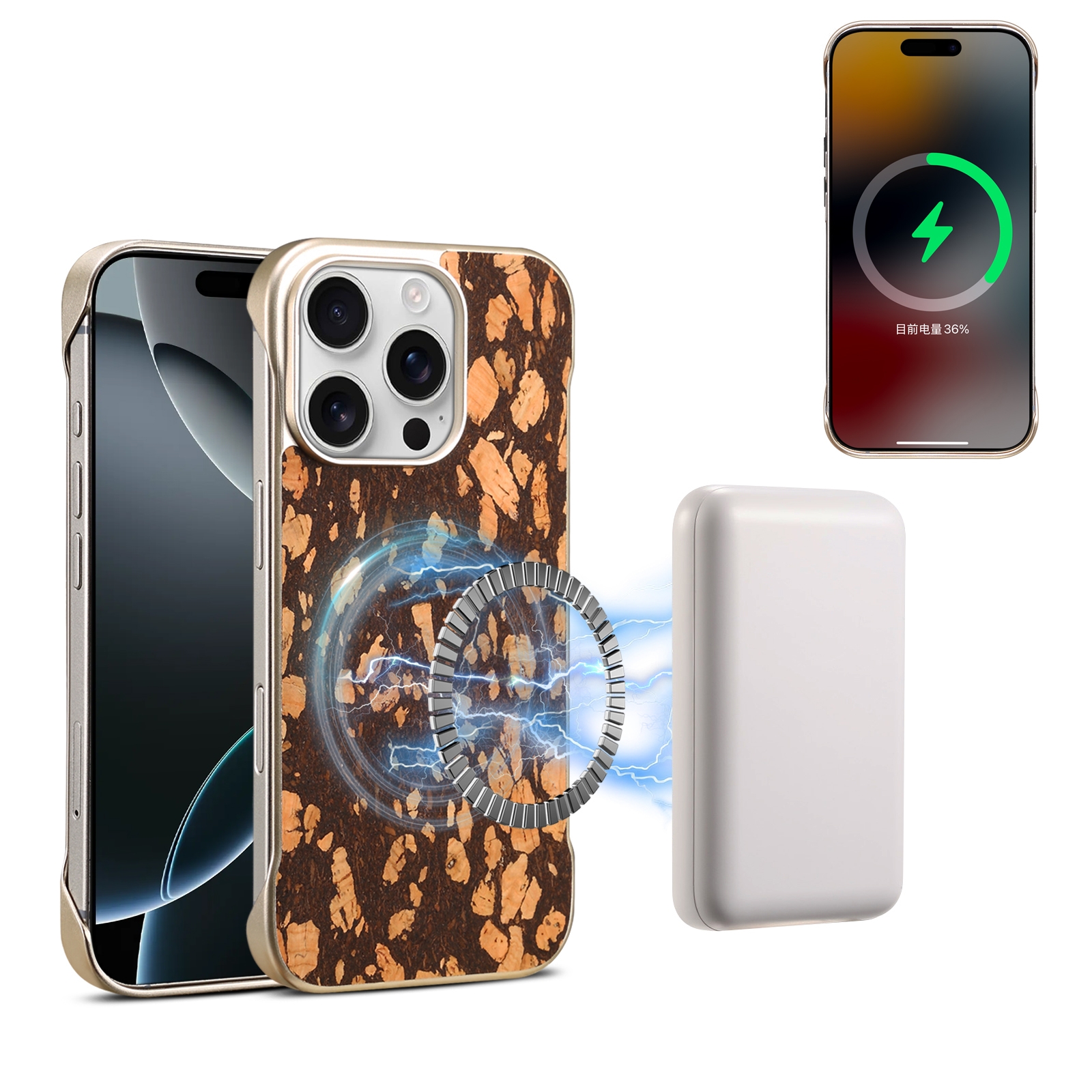 For iPhone 16 Pro Denior A18 WoodenPaint MagSafe Phone Case(Brown) For iPhone 16 Pro Denior A18 WoodenPaint MagSafe Phone Case(Brown)
