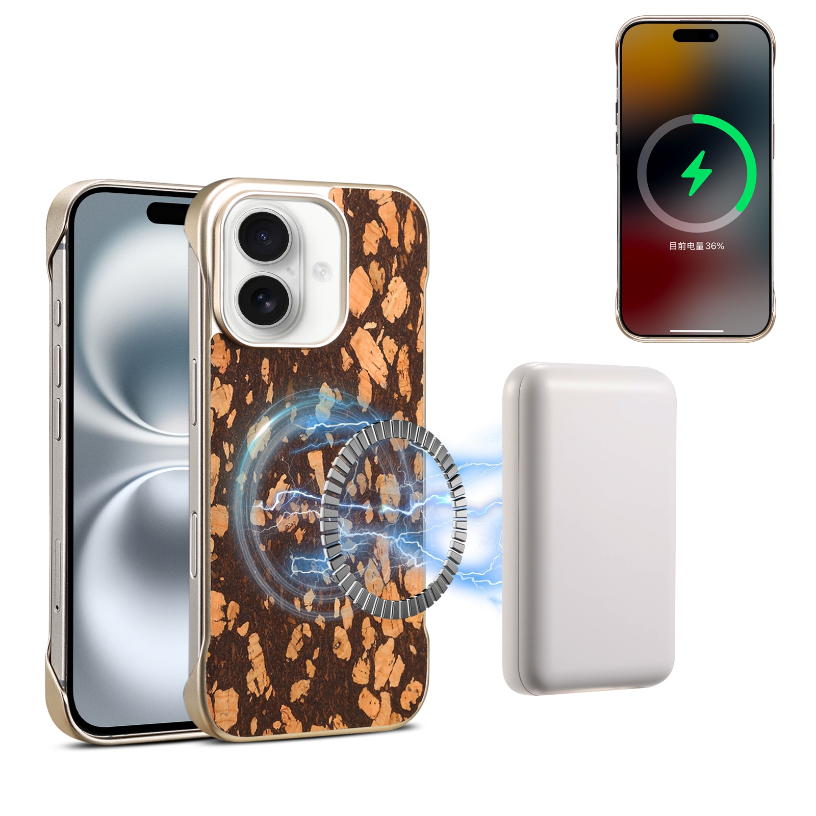 For iPhone 16 Denior A18 WoodenPaint MagSafe Phone Case(Brown) For iPhone 16 Denior A18 WoodenPaint MagSafe Phone Case(Brown)