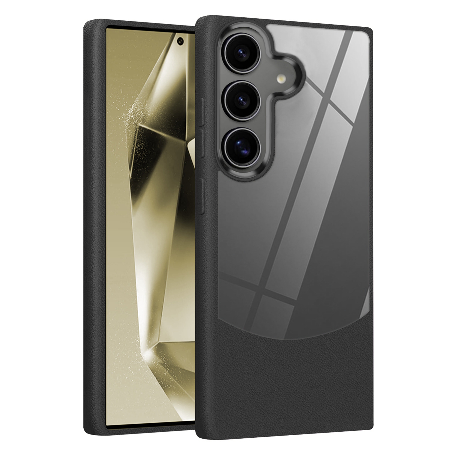For Samsung Galaxy S22 Ultra 5G Litchi Texture TPU Hybrid Acrylic Phone Case(Black) For Samsung Galaxy S22 Ultra 5G Litchi Texture TPU Hybrid Acrylic Phone Case(Black)