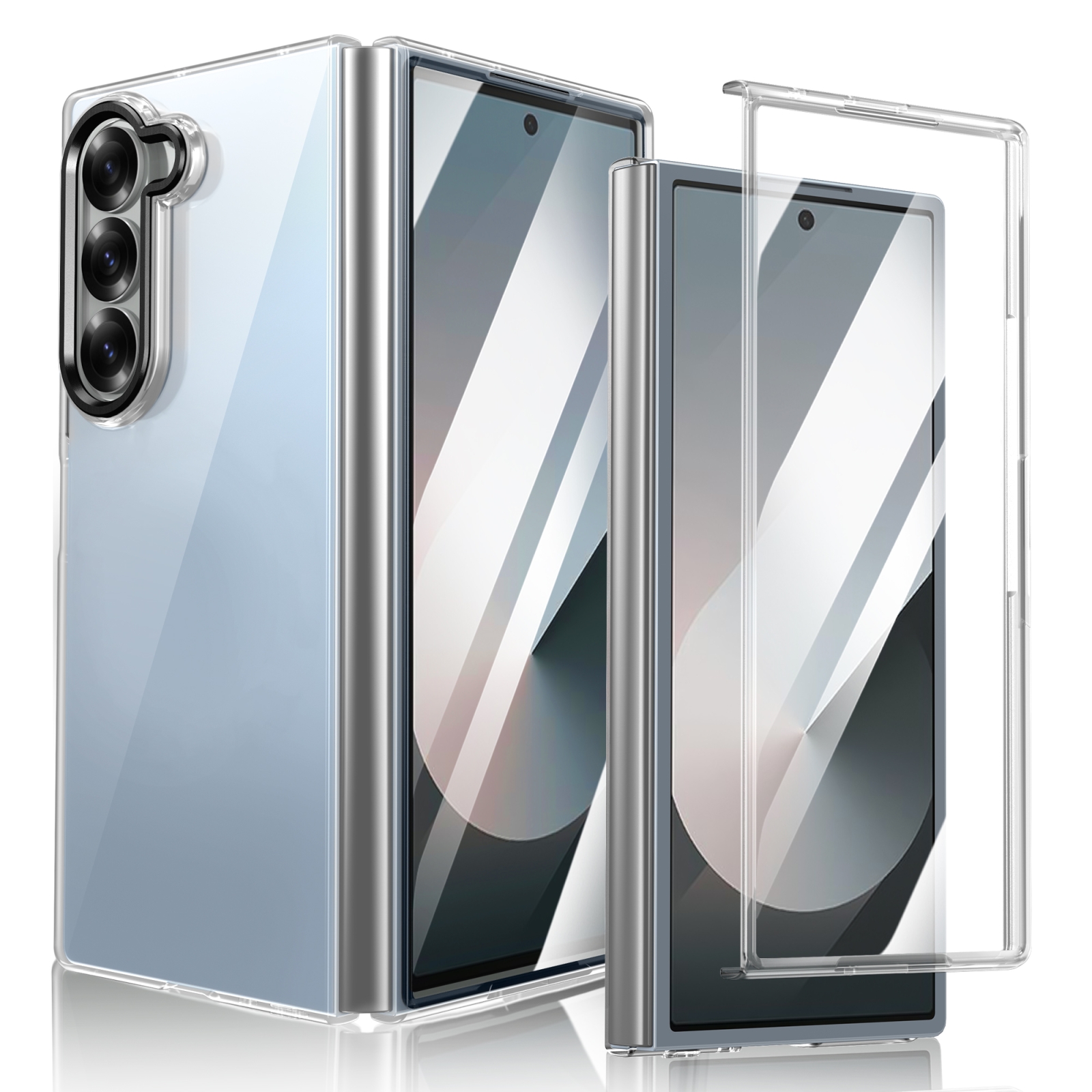 For Samsung Galaxy Z Fold6 lce Folding Series Integrated Clear PC Phone Case(Black) For Samsung Galaxy Z Fold6 lce Folding Series Integrated Clear PC Phone Case(Black)
