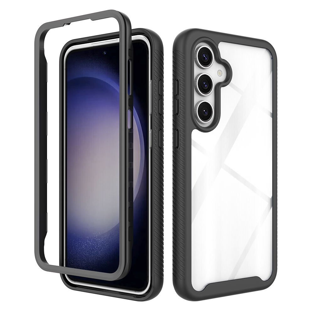 For Samsung Galaxy S24 FE 5G Starry Sky Solid Color Shockproof TPU Clear PC Phone Case(Black) For Samsung Galaxy S24 FE 5G Starry Sky Solid Color Shockproof TPU Clear PC Phone Case(Black)