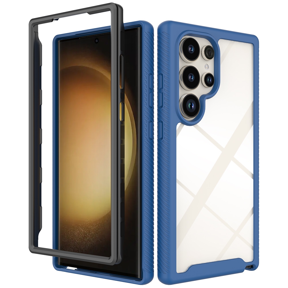 For Samsung Galaxy S24 Ultra 5G Starry Sky Solid Color Shockproof TPU Clear PC Phone Case(Dark Blue) For Samsung Galaxy S24 Ultra 5G Starry Sky Solid Color Shockproof TPU Clear PC Phone Case(Dark Blue)