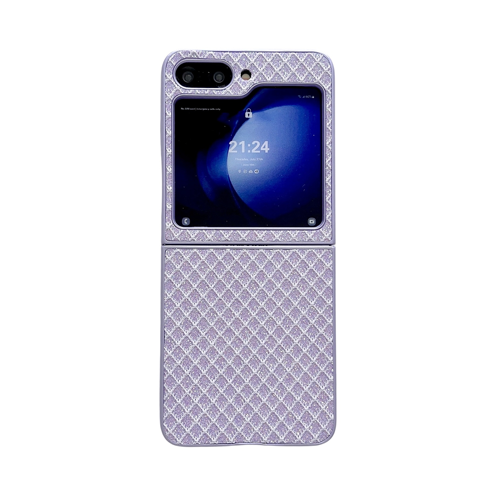 For Samsung Galaxy Z Flip5 5G Sparkling Diamond Rhombus PC Phone Case(Purple) For Samsung Galaxy Z Flip5 5G Sparkling Diamond Rhombus PC Phone Case(Purple)