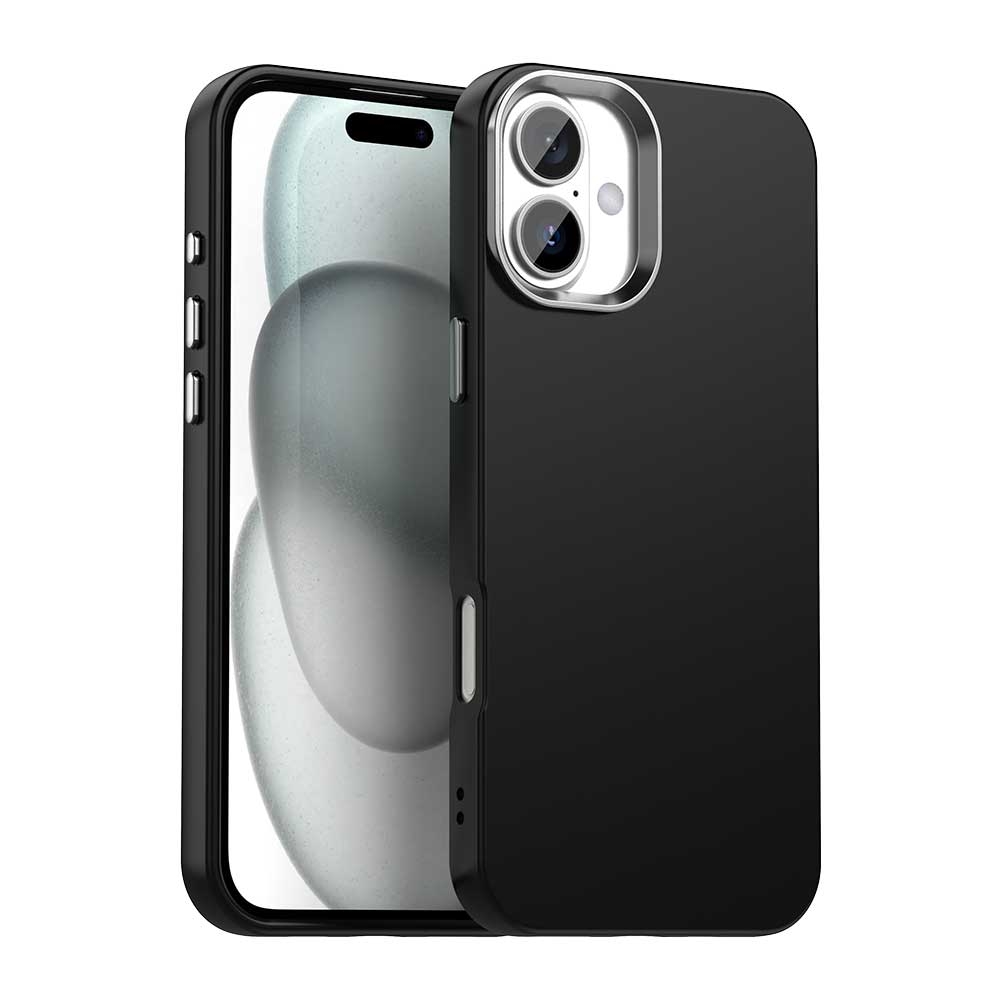 For iPhone 16 Colorful Series Shockproof Phone Case(Black) For iPhone 16 Colorful Series Shockproof Phone Case(Black)