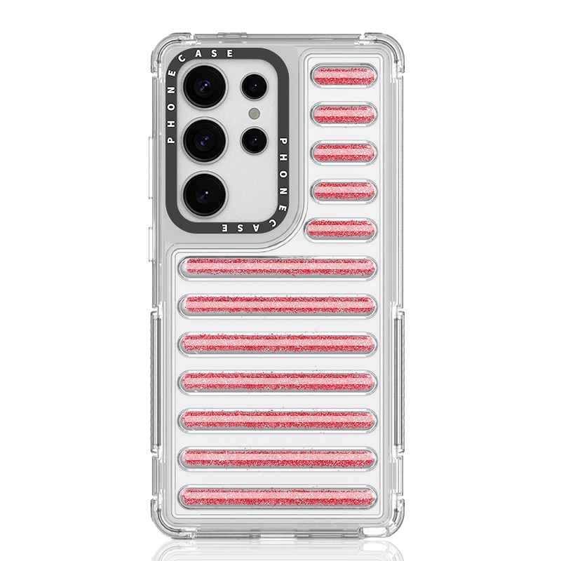 For Samsung Galaxy S25 Ultra 5G Capsule Glitter TPU Hybrid PC Airbag Phone Case(Red) For Samsung Galaxy S25 Ultra 5G Capsule Glitter TPU Hybrid PC Airbag Phone Case(Red)