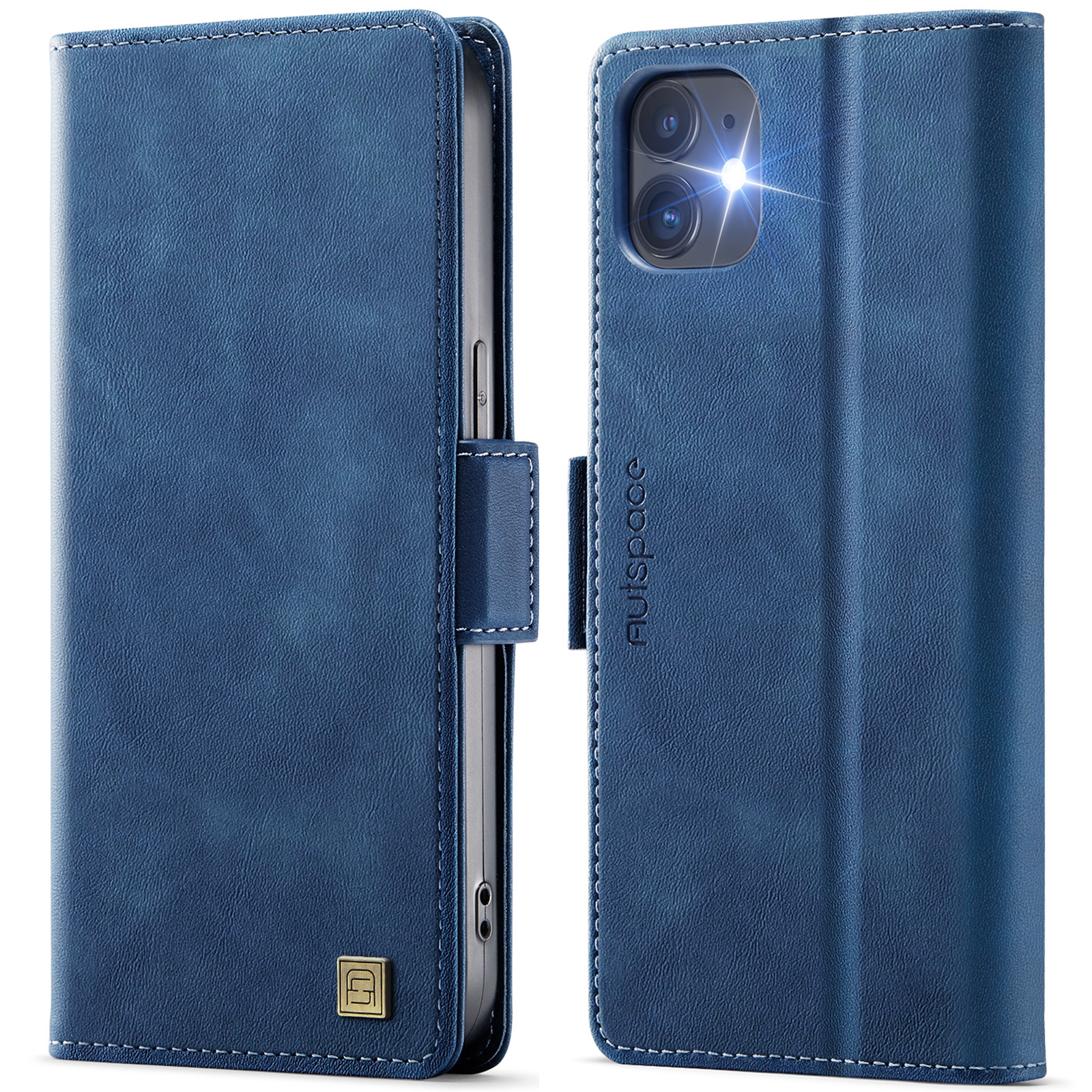 For iPhone 12 / 12 Pro AutSpace A11 Side Buckle MagSafe Magnetic RFID Phone Leather Case(Blue) For iPhone 12 / 12 Pro AutSpace A11 Side Buckle MagSafe Magnetic RFID Phone Leather Case(Blue)