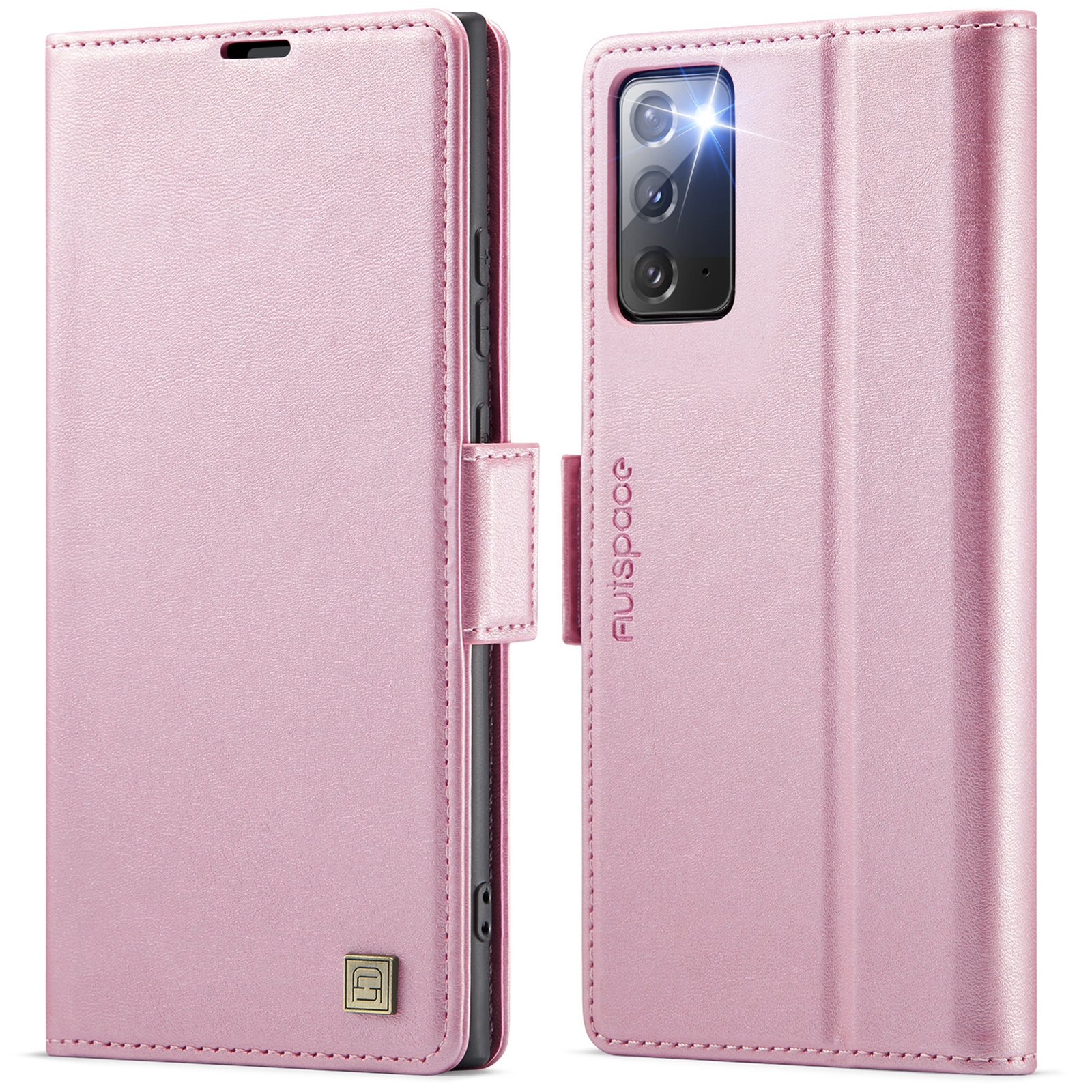 For Samsung Galaxy Note20 AutSpace A11 Side Buckle MagSafe Magnetic RFID Phone Leather Case(Rose Gold) For Samsung Galaxy Note20 AutSpace A11 Side Buckle MagSafe Magnetic RFID Phone Leather Case(Rose Gold)