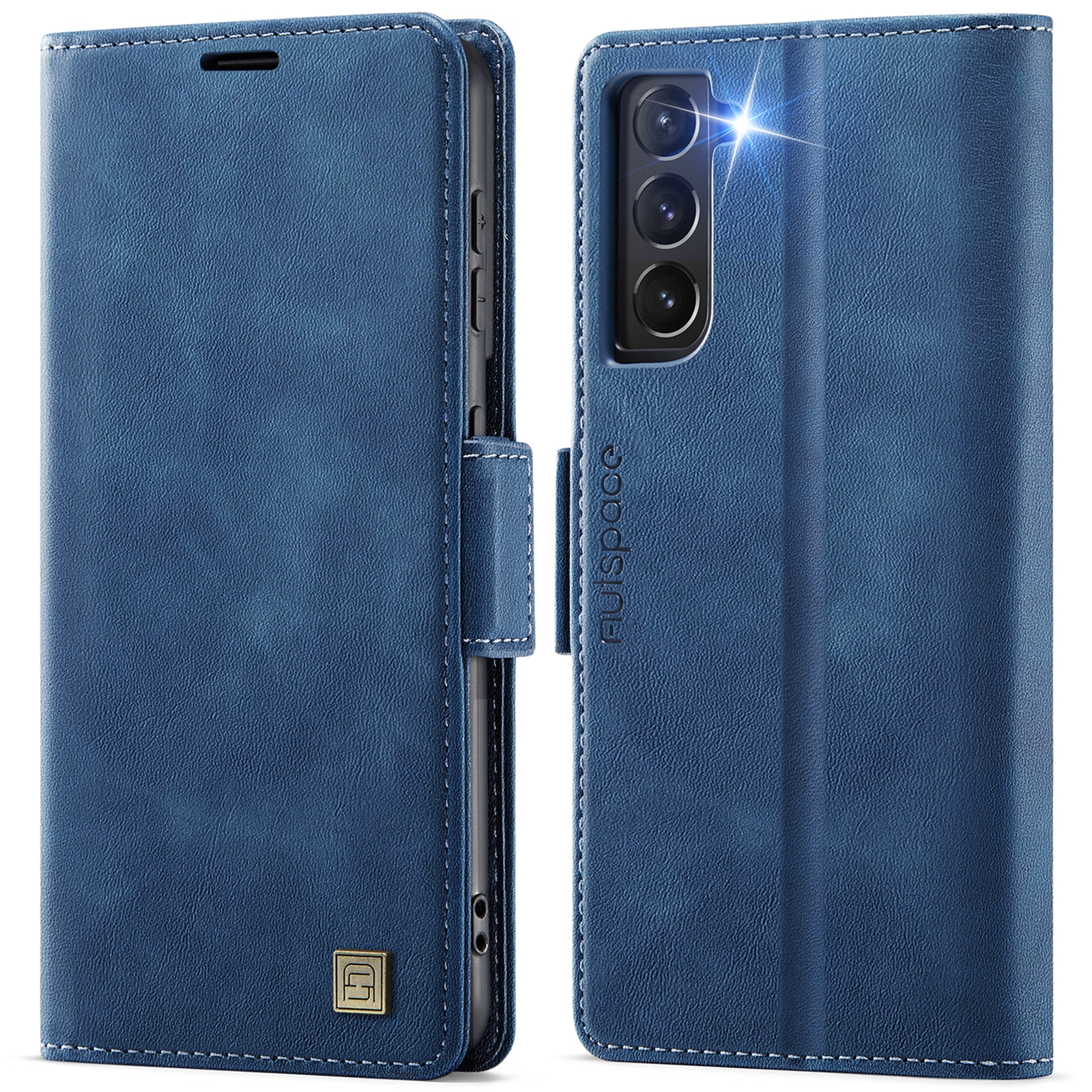 For Samsung Galaxy S22+ 5G AutSpace A11 Side Buckle MagSafe Magnetic RFID Phone Leather Case(Blue) For Samsung Galaxy S22+ 5G AutSpace A11 Side Buckle MagSafe Magnetic RFID Phone Leather Case(Blue)