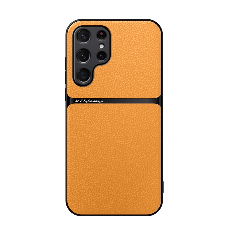 For Samsung Galaxy S24 Ultra 5G Litchi Leather Magnetic Full Coverage Shockproof Phone Case(Yellow) For Samsung Galaxy S24 Ultra 5G Litchi Leather Magnetic Full Coverage Shockproof Phone Case(Yellow)