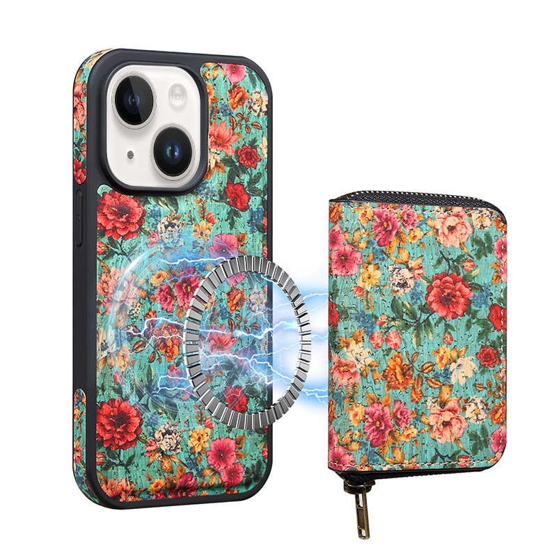 For iPhone 14 Plus Denior D23 MagSafe Detachable Zipper Wallet Holder Phone Case(Blue) For iPhone 14 Plus Denior D23 MagSafe Detachable Zipper Wallet Holder Phone Case(Blue)