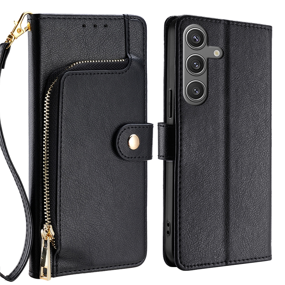 For Samsung Galaxy S25+ 5G Zipper Bag Leather Phone Case(Black) For Samsung Galaxy S25+ 5G Zipper Bag Leather Phone Case(Black)