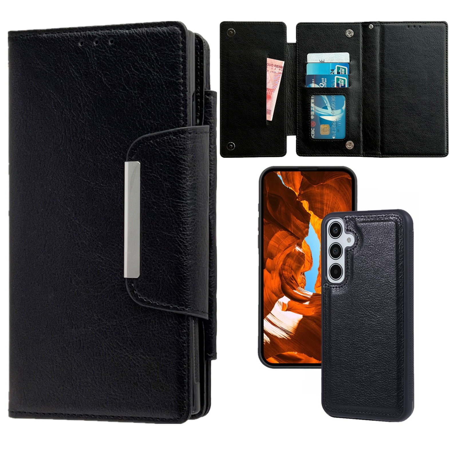 For Samsung Galaxy S25+ 5G Multifunctional 7-Card Wallet Leather Phone Case(Black) For Samsung Galaxy S25+ 5G Multifunctional 7-Card Wallet Leather Phone Case(Black)
