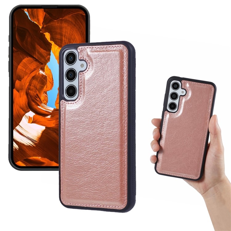 For Samsung Galaxy S25+ 5G Cowhide Texture Back Cover Phone Case(Rose Gold) For Samsung Galaxy S25+ 5G Cowhide Texture Back Cover Phone Case(Rose Gold)