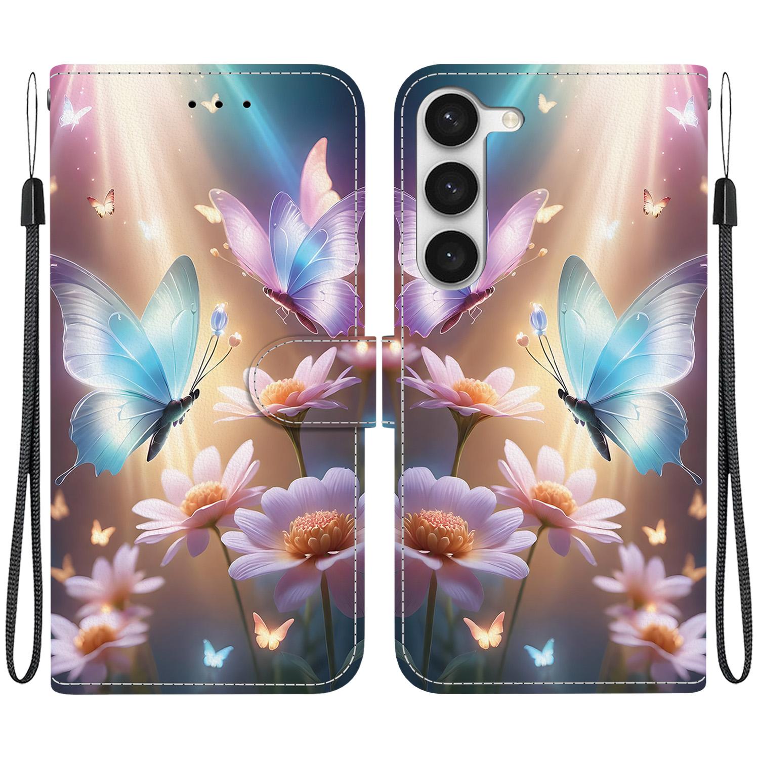 For Samsung Galaxy S23+ 5G Crystal Texture Colored Drawing Leather Phone Case(Butterfly Love Flower) For Samsung Galaxy S23+ 5G Crystal Texture Colored Drawing Leather Phone Case(Butterfly Love Flower)