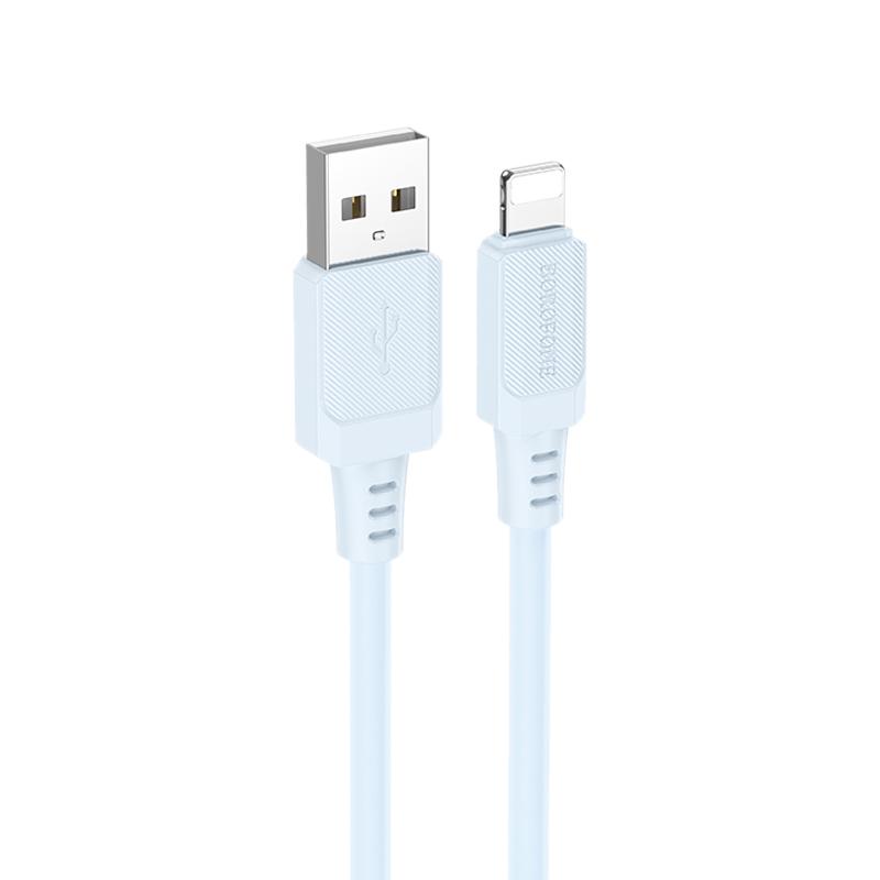 Borofone BX115 Lotto 2.4A USB to 8 Pin Charging Cable, Length: 1m(Blue) Borofone BX115 Lotto 2.4A USB to 8 Pin Charging Cable, Length: 1m(Blue)