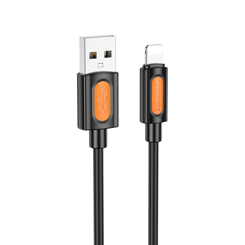Borofone BX114 Structure 2.4A USB to 8 Pin Charging Data Cable, Length: 1m(Black) Borofone BX114 Structure 2.4A USB to 8 Pin Charging Data Cable, Length: 1m(Black)