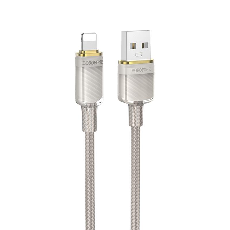 Borofone BU56 Succeed 2.4A USB to 8 Pin Charging Data Cable, Length: 1.2m(Grey) Borofone BU56 Succeed 2.4A USB to 8 Pin Charging Data Cable, Length: 1.2m(Grey)