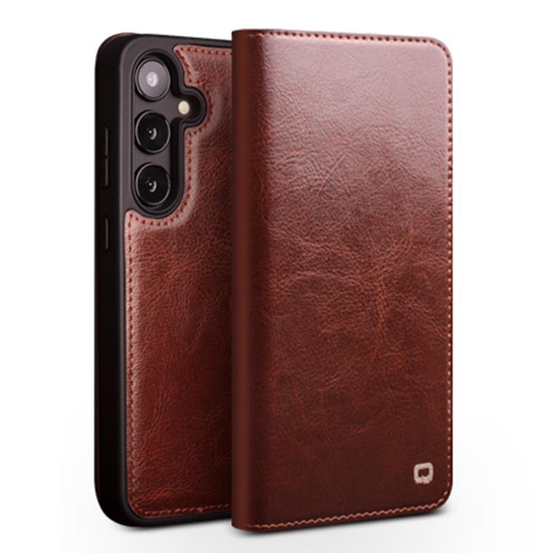 For Samsung Galaxy S25+ 5G QIALINO Genuine Leather Phone Case(Brown) For Samsung Galaxy S25+ 5G QIALINO Genuine Leather Phone Case(Brown)