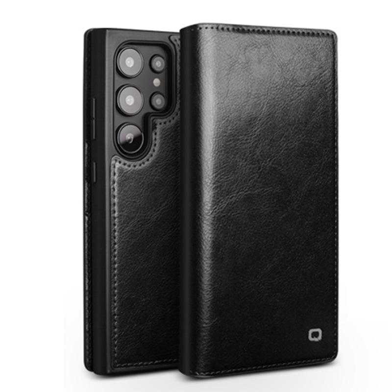For Samsung Galaxy S25 Ultra 5G QIALINO Genuine Leather Phone Case(Black) For Samsung Galaxy S25 Ultra 5G QIALINO Genuine Leather Phone Case(Black)