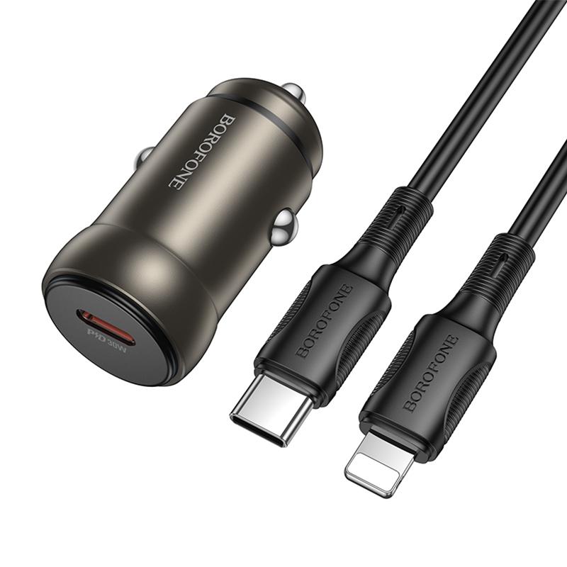 BOROFONE BZ32 Fresh PD30W Type-C Car Charger Set with 1m 8 Pin Cable(Gold) BOROFONE BZ32 Fresh PD30W Type-C Car Charger Set with 1m 8 Pin Cable(Gold)