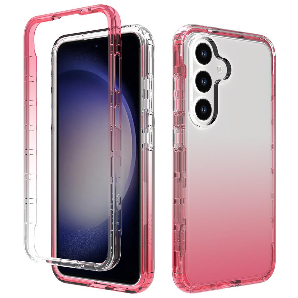 For Samsung Galaxy S24 5G Shockproof Clear Gradient PC + TPU Phone Case(Red) For Samsung Galaxy S24 5G Shockproof Clear Gradient PC + TPU Phone Case(Red)