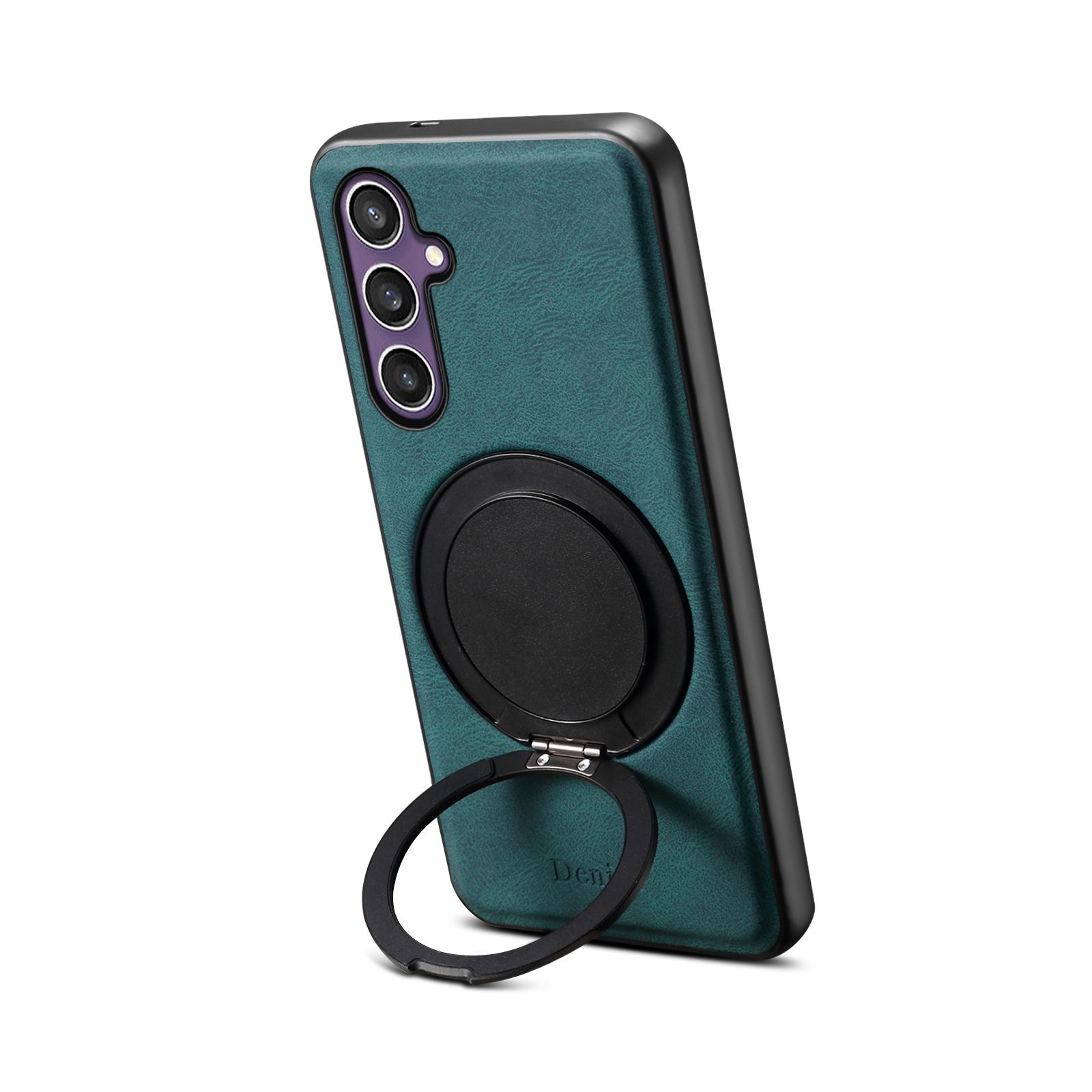For Samsung Galaxy S23 FE 5G Denior A14 Skin Feel Rotating Holder MagSafe Phone Case(Blue) For Samsung Galaxy S23 FE 5G Denior A14 Skin Feel Rotating Holder MagSafe Phone Case(Blue)