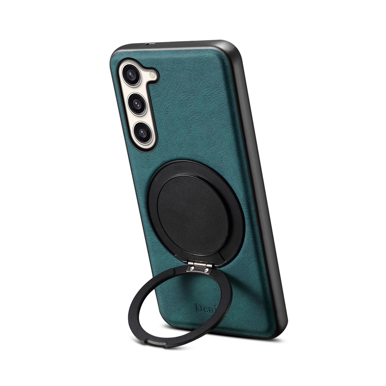 For Samsung Galaxy S23+ 5G Denior A14 Skin Feel Rotating Holder MagSafe Phone Case(Blue) For Samsung Galaxy S23+ 5G Denior A14 Skin Feel Rotating Holder MagSafe Phone Case(Blue)