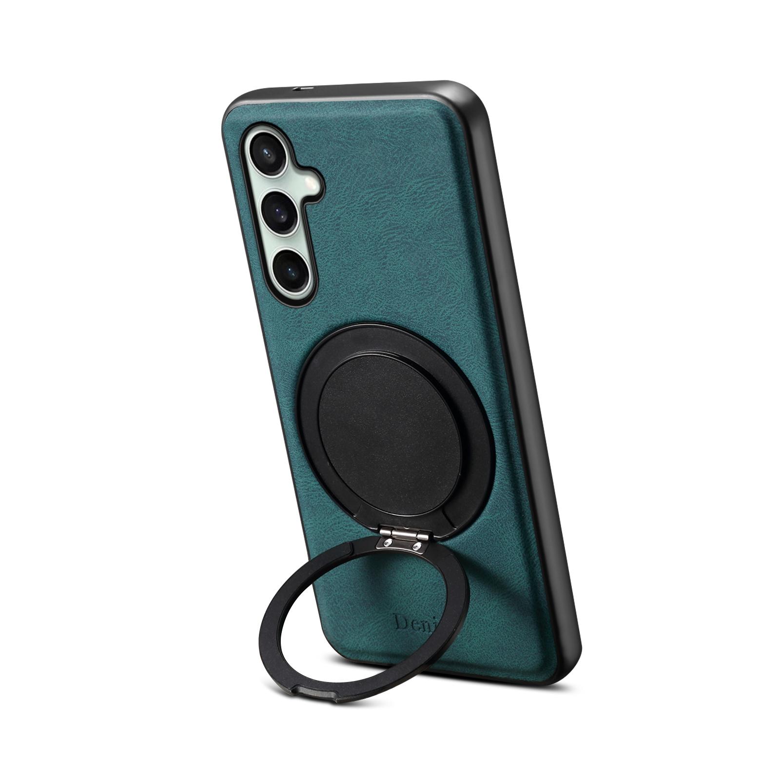 For Samsung Galaxy S24 FE 5G Denior A14 Skin Feel Rotating Holder MagSafe Phone Case(Blue) For Samsung Galaxy S24 FE 5G Denior A14 Skin Feel Rotating Holder MagSafe Phone Case(Blue)