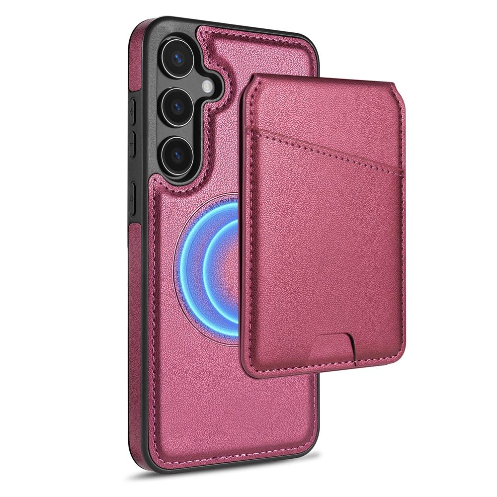 For Samsung Galaxy S24 FE 5G Skin Feel Detachable Card Bag Magsafe Phone Case(Wine Red) For Samsung Galaxy S24 FE 5G Skin Feel Detachable Card Bag Magsafe Phone Case(Wine Red)