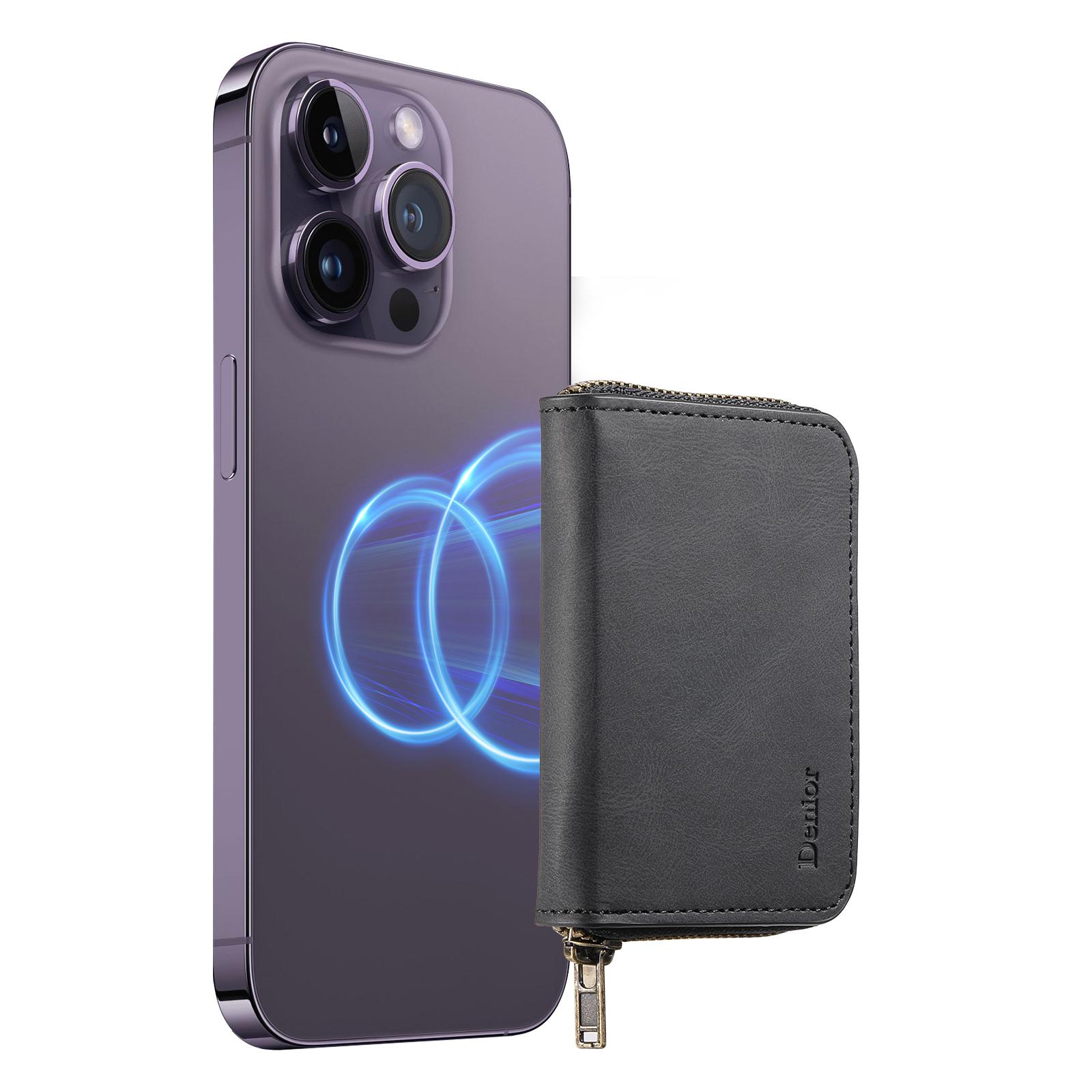 Denior V17 Skin Feel MagSafe RFID Zipper Wallet Card Bag Case(Black) Denior V17 Skin Feel MagSafe RFID Zipper Wallet Card Bag Case(Black)