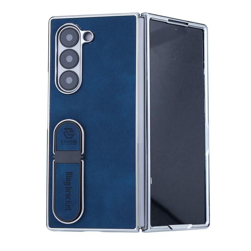 For Samsung Galaxy Z Fold6 Invisible Stand Design Fold Phone Case(Blue) For Samsung Galaxy Z Fold6 Invisible Stand Design Fold Phone Case(Blue)