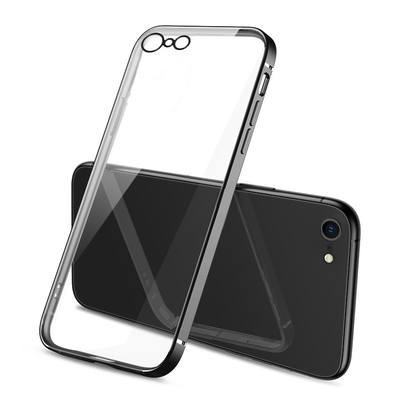 For iPhone SE 2022 / SE 2020 Magic Cube Plating TPU Protective Case(Black) For iPhone SE 2022 / SE 2020 Magic Cube Plating TPU Protective Case(Black)