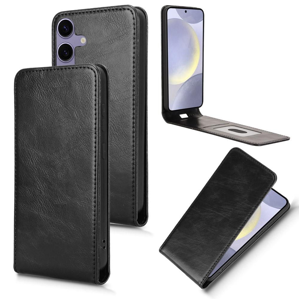 For Samsung Galaxy S24 FE 5G Magnetic Vertical Flip Leather Phone Case(Black) For Samsung Galaxy S24 FE 5G Magnetic Vertical Flip Leather Phone Case(Black)
