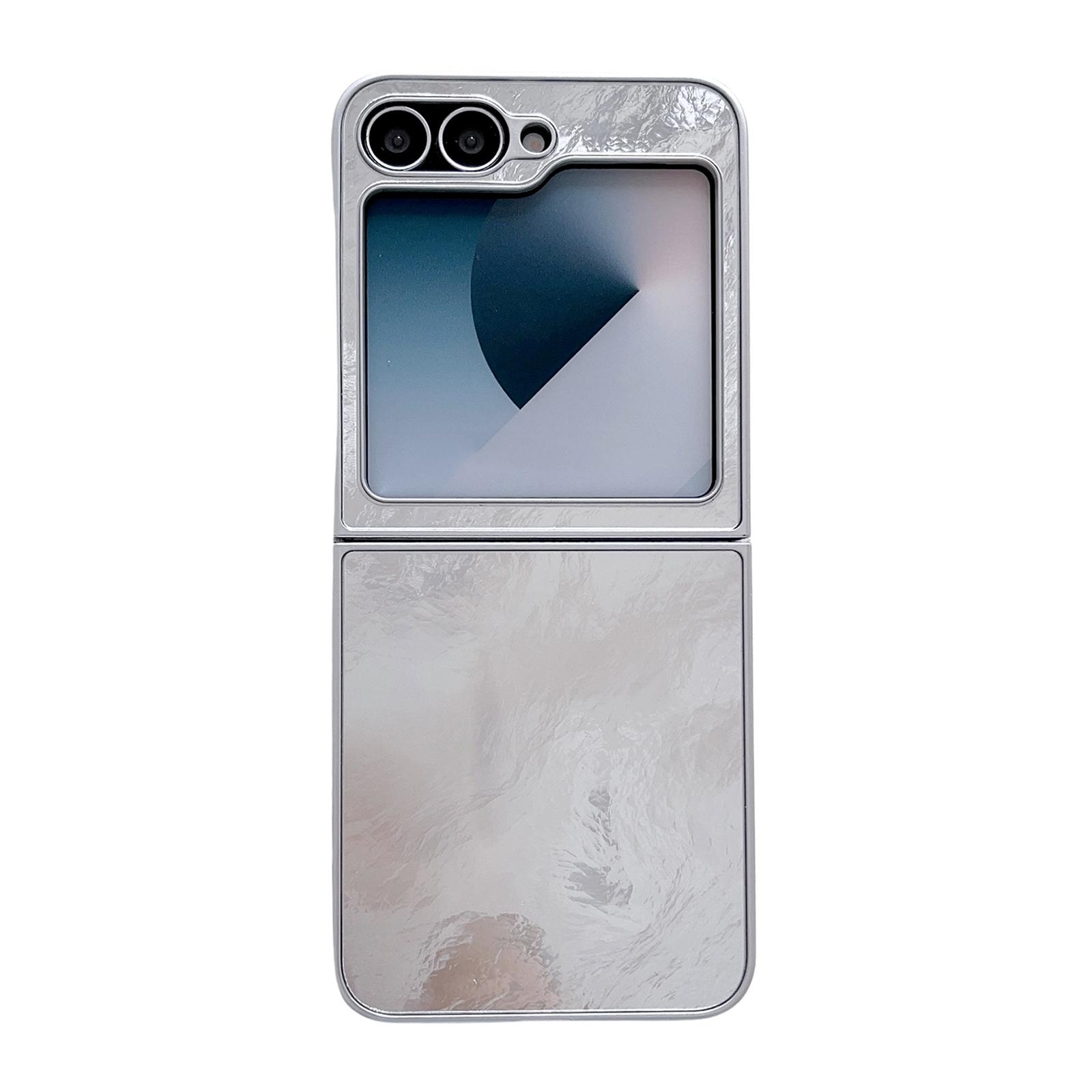For Samsung Galaxy Z Flip5 5G Silver Edge PC Folding Phone Case(Glacier)